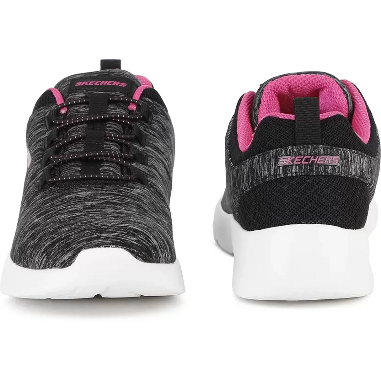 SKECHERS DYNAMIGHT 2.0- IN A FLASH Running Shoes For Women (Black, Grey) (12965-BKHP)