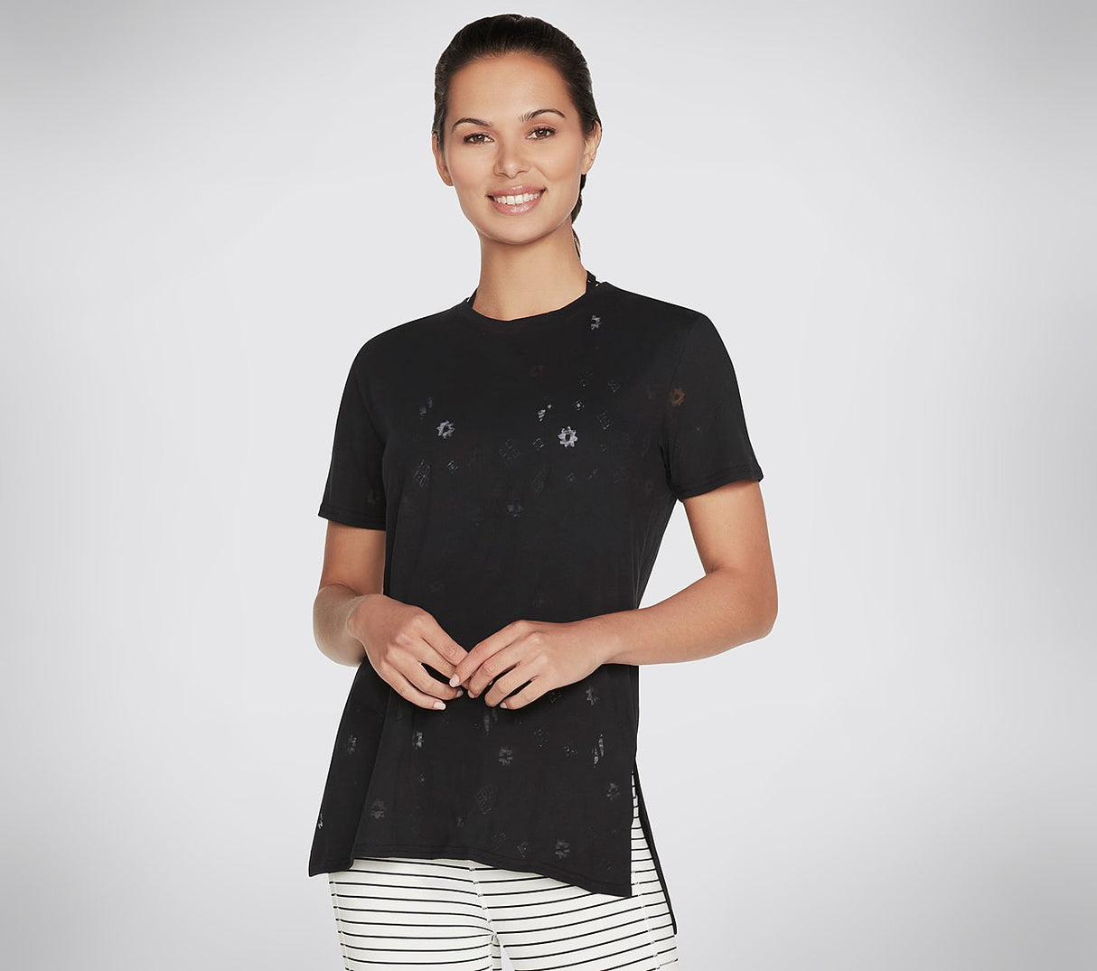 DIAMOND STATUS BURNOUT TUNIC (W1TS344A-BLK)