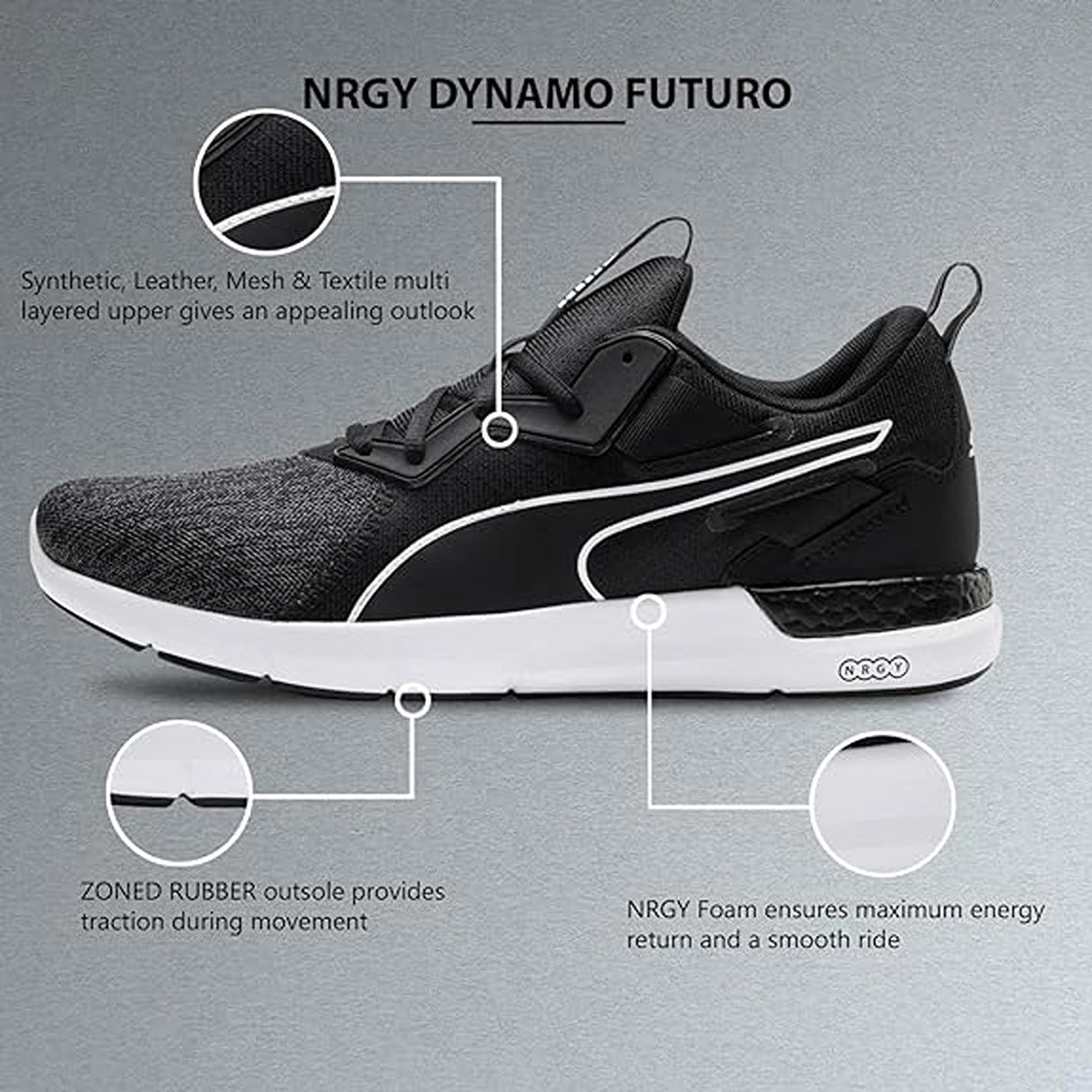 Puma Mens Nrgy Dynamo Futuro Running Shoes (19110203)