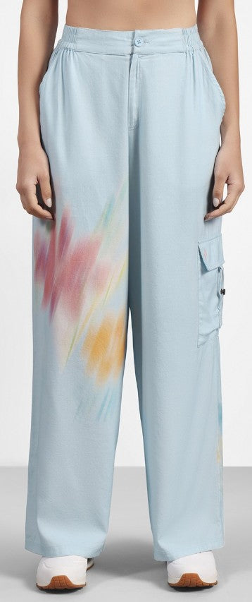 BLURRY FLORAL PRINT FLARED P (PT0041ID-WPLB)