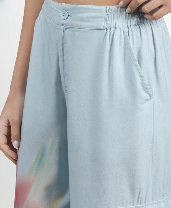 BLURRY FLORAL PRINT FLARED P (PT0041ID-WPLB)