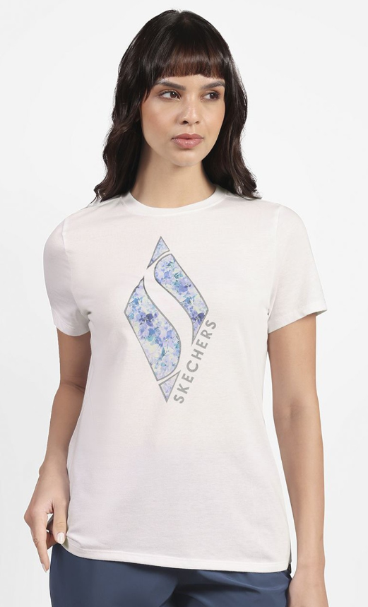 FLORAL DIAMOND CLASSIC CREW T (TS181A-WHT)