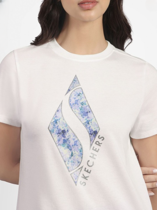 FLORAL DIAMOND CLASSIC CREW T (TS181A-WHT)