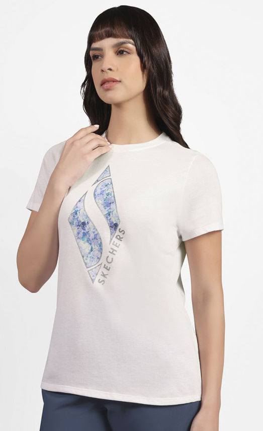 FLORAL DIAMOND CLASSIC CREW T (TS181A-WHT)