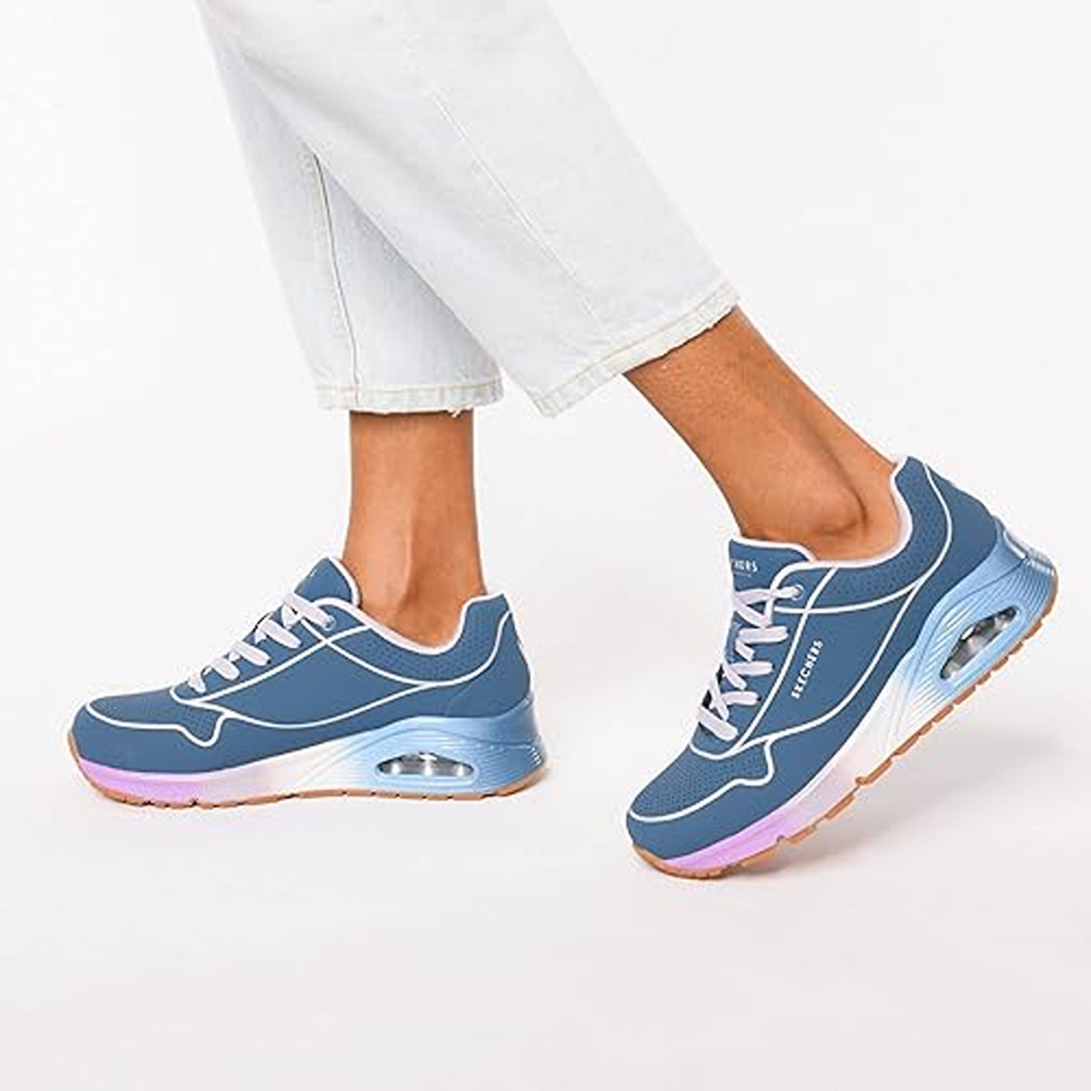 Skechers Women's Uno Cool Heels Lace Up Shoe (155181-SLT)